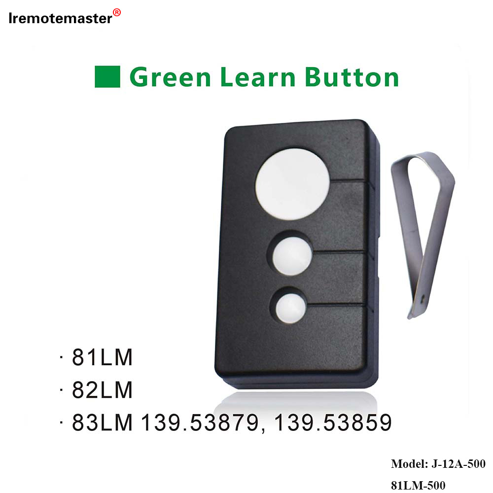 Per 81LM 82LM 83LM Pulsante di apprendimento verde 390MHz Apriporta da garage remoto