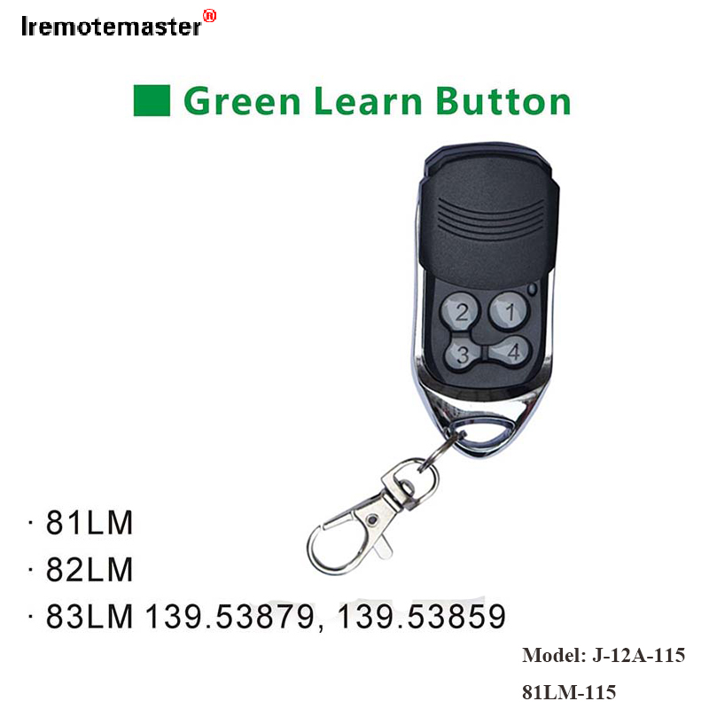 Per 81LM 82LM 83LM Pulsante di apprendimento verde Telecomando per porta del garage 390MHz