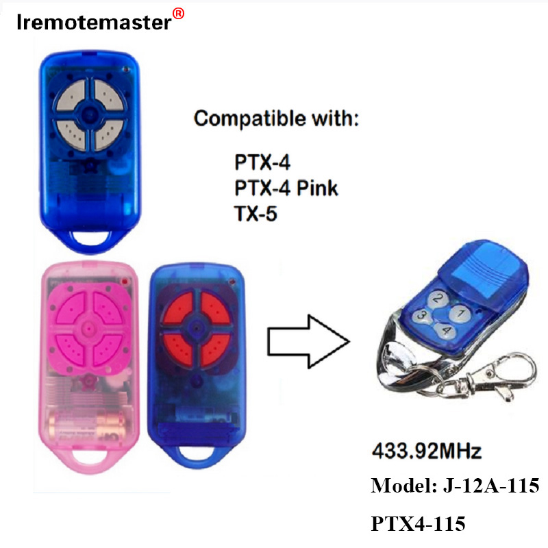 Per telecomando per porte da garage PTX4 433,92 MHz Rolling Code